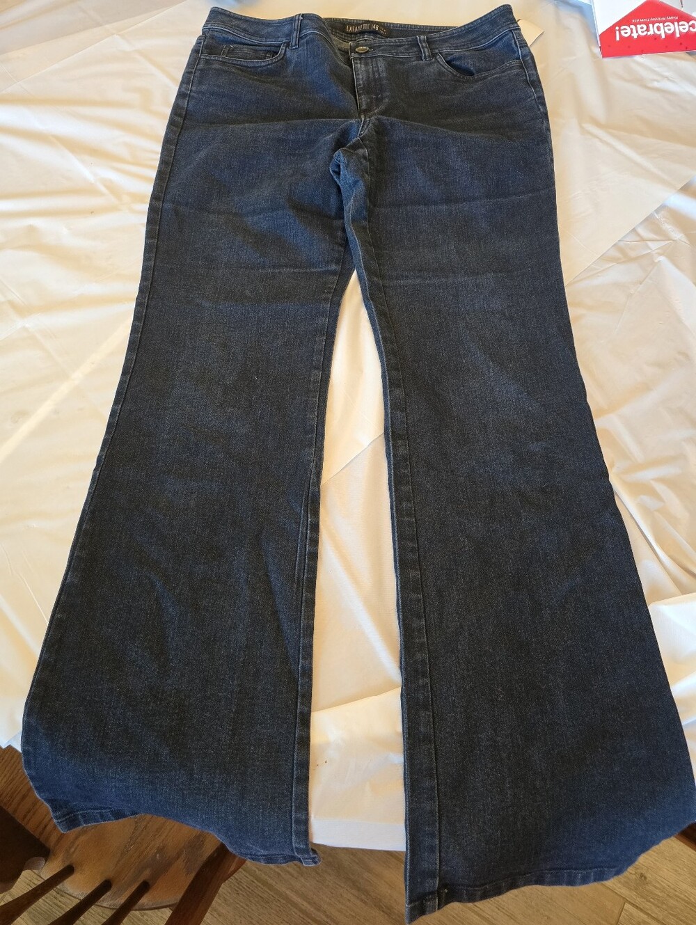 Lafayette 148 New York Dark Blue Flare Jeans - Picture 2 of 5